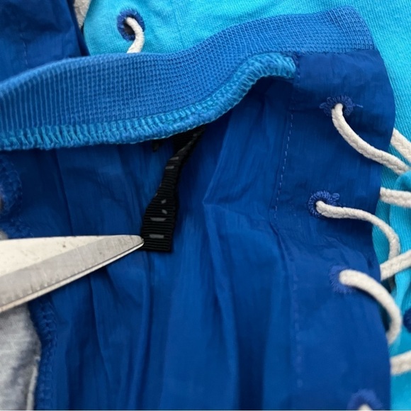 UNRAVEL PROJECT sz M ASYMMETRICAL Top Blue Gray Shirt Short Sleeve 3 Col… - Picture 6 of 11